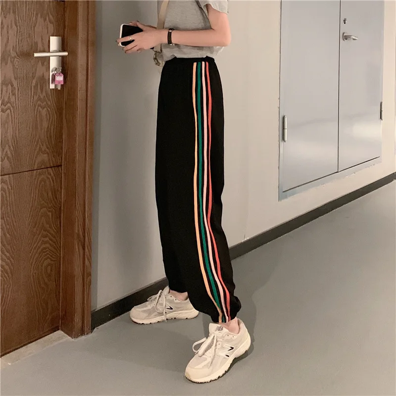 Wholesale 2022 Side Rainbow Striped High Waist Corset Casual Sports Pants Women's Summer Thin Loose Pants Drape Harem Pants
Wholesale 2022 Side Rainbow Striped High Waist Corset Casual Sports Pants Women's Summer Thin Loose Pants Drape Harem Pants