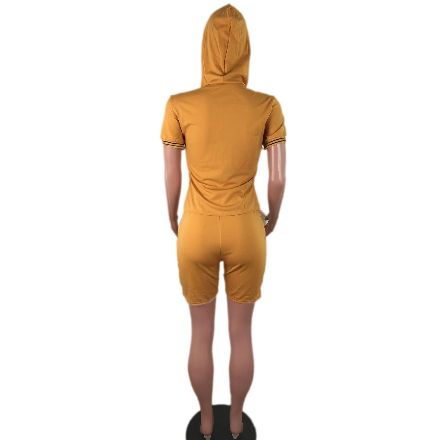 Short-Sleeved Hoodie Shorts Two-Piece Set Women's Suit European and American Women's Clothes