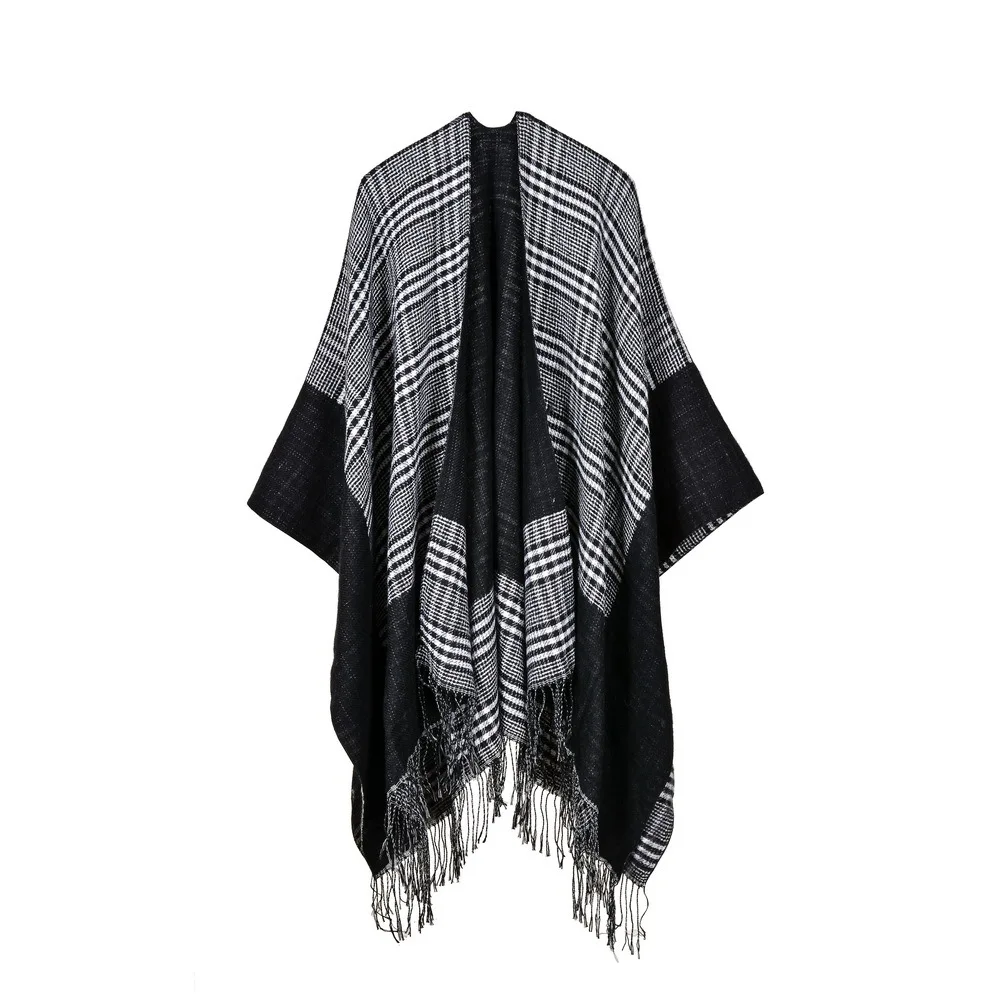 2022 NEW Winter Warm Plaid Shawl Oversized Womens Thicken Lady Ponchos Folk Capes Cardigan Retro Split Coat Tassel Fashion Gray
2022 NEW Winter Warm Plaid Shawl Oversized Womens Thicken Lady Ponchos Folk Capes Cardigan Retro Split Coat Tassel Fashion Gray