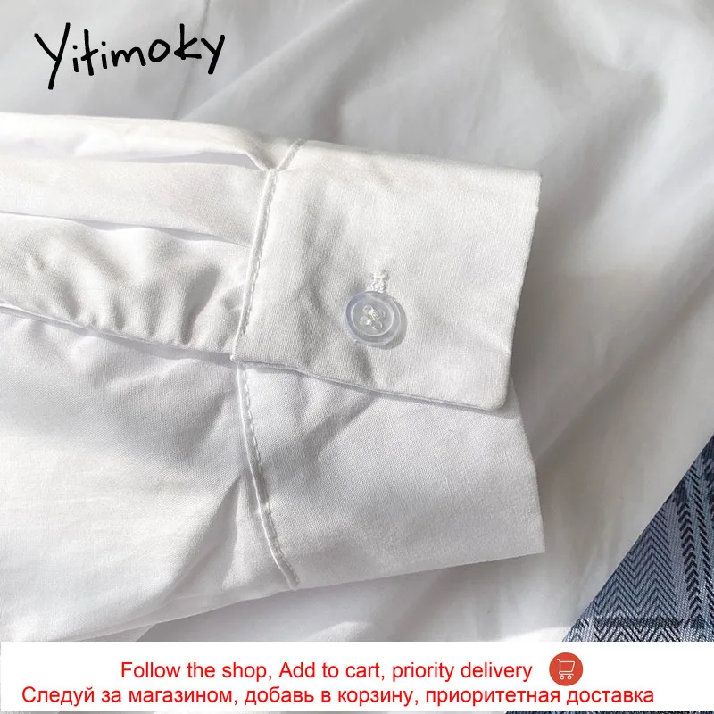 Yitimoky Pockets Vintage Blouse Women Long Sleeve Button Up Tops White Shirts 2021 Spring Preppy Style Cotton Single Breasted
Yitimoky Pockets Vintage Blouse Women Long Sleeve Button Up Tops White Shirts 2021 Spring Preppy Style Cotton Single Breasted