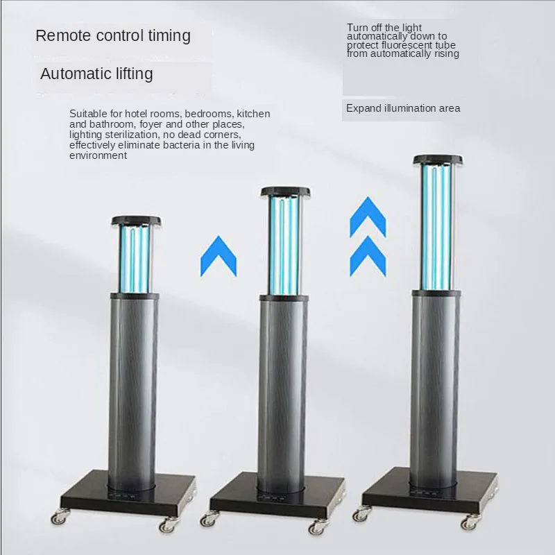 Mobile lift UVC Disinfection Lamp 80W 120W 150W 200W UVC Disinfection Lamp Human Body Induction UV Sterializer Sterilizing Light
Mobile lift UVC Disinfection Lamp 80W 120W 150W 200W UVC Disinfection Lamp Human Body Induction UV Sterializer Sterilizing Light