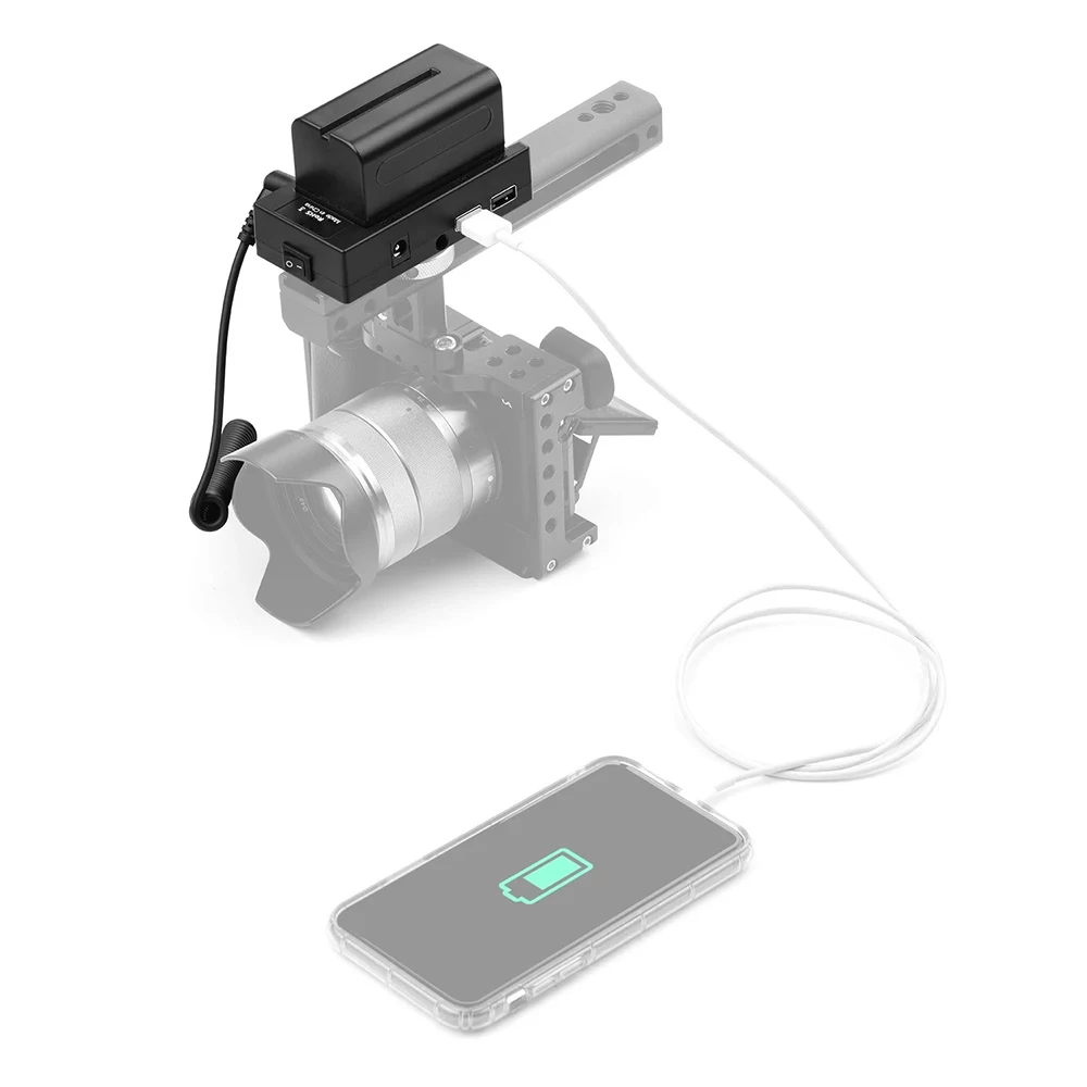 NP-F970 F750 Battery Plate Holder Adapter with Dual USB Port + Power Adapter Cable Battery Panel Bracket for BMPCC 4K/6K Camera
NP-F970 F750 Battery Plate Holder Adapter with Dual USB Port + Power Adapter Cable Battery Panel Bracket for BMPCC 4K/6K Camera