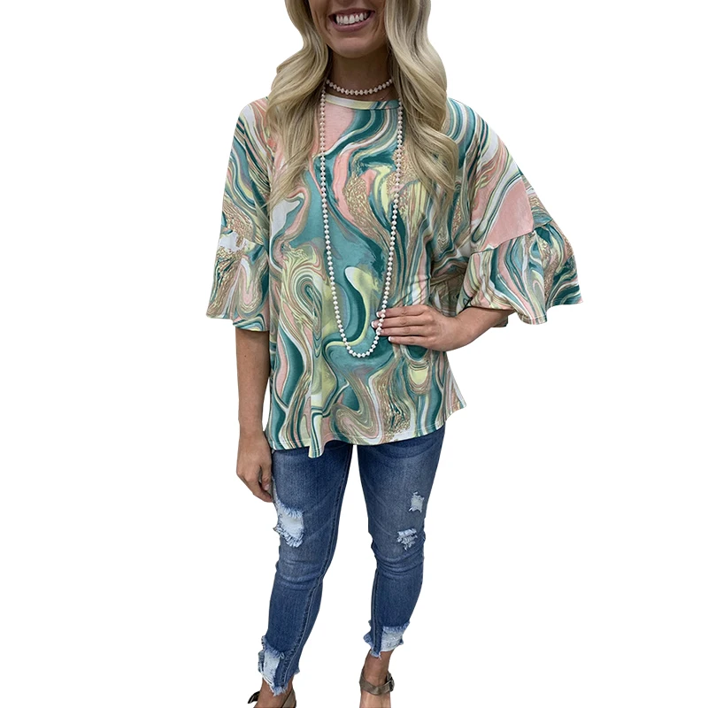 Summer Women Paisley Print Half Sleeve T Shirt Casual Loose Irregular Tie Dye O Neck Ladies Tops Asymmetric Commuter T-shirt 
Summer Women Paisley Print Half Sleeve T Shirt Casual Loose Irregular Tie Dye O Neck Ladies Tops Asymmetric Commuter T-shirt