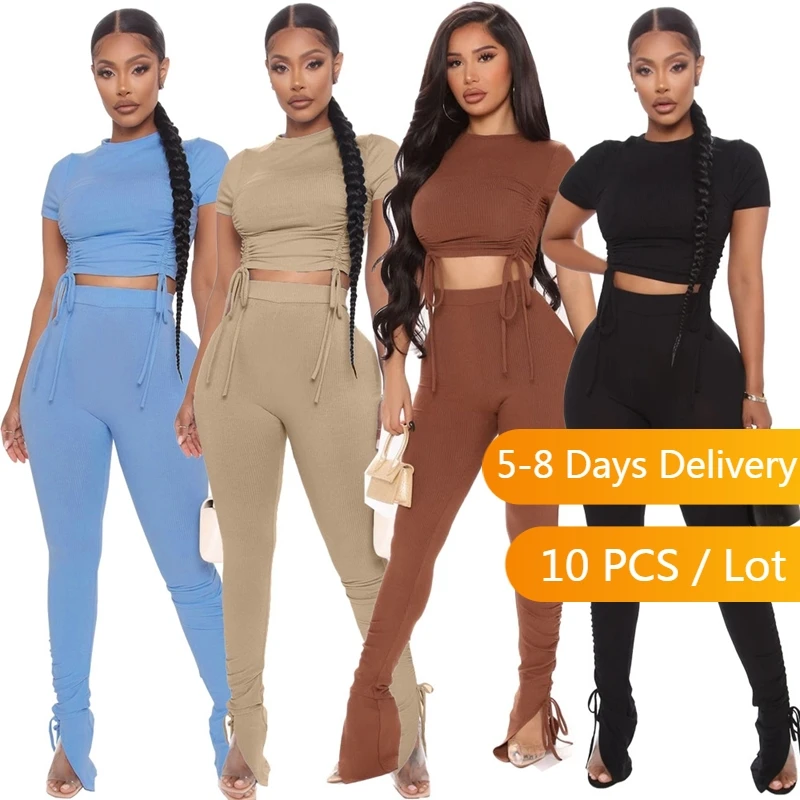 Крупные товары, оптовая продажа, летние комплекты из двух предметов, женский спортивный укороченный топ с коротким рукавом и брюки-клеш, комплект из двух предметов с резинкой
Крупные товары, оптовая продажа, летние комплекты из двух предметов, женский спортивный укороченный топ с коротким рукавом и брюки-клеш, комплект из двух предметов с резинкой