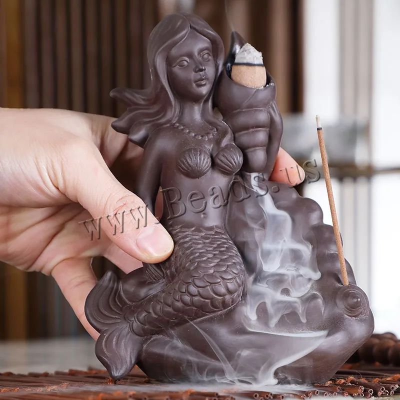 Chinese Buddha Incense Burner Holder Creative Purple Clay Mermaid Backflow Incense Burner Home Decoration Ornaments
Chinese Buddha Incense Burner Holder Creative Purple Clay Mermaid Backflow Incense Burner Home Decoration Ornaments