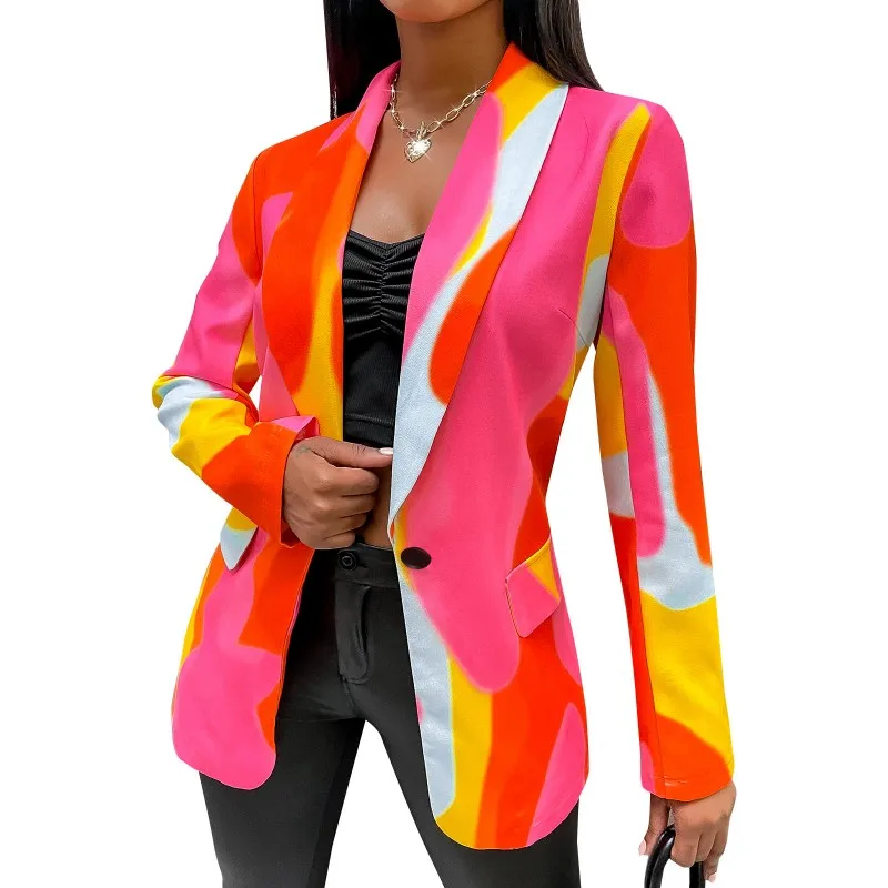 Tie Dye Blazers Women Single Button Full Sleeve Turn Down Collar Jacket 2021 Autumn Fashion Elegant Chic Y2k Office Lady Blazer
Tie Dye Blazers Women Single Button Full Sleeve Turn Down Collar Jacket 2021 Autumn Fashion Elegant Chic Y2k Office Lady Blazer