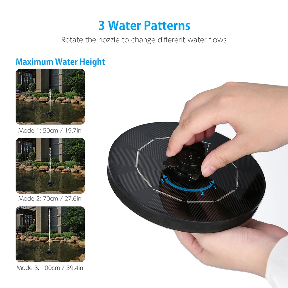 LED Floating Solar Fountain Pool Pond Solar Panel Powered Fountain Water Pump Outdoor Fountain For Garden Decoration
LED Floating Solar Fountain Pool Pond Solar Panel Powered Fountain Water Pump Outdoor Fountain For Garden Decoration