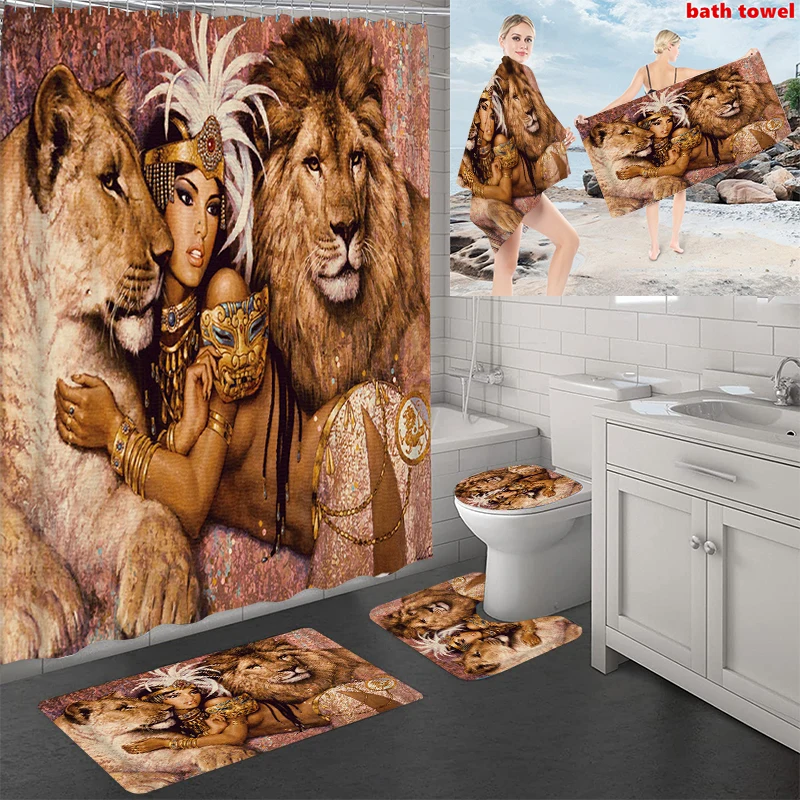 5PCS/Set Shower Curtain with Bath Towel Printed Bathroom Non-Slip Mat Rug Toilet Cover Soft Water Absorbing Beach Towel Blanket
5PCS/Set Shower Curtain with Bath Towel Printed Bathroom Non-Slip Mat Rug Toilet Cover Soft Water Absorbing Beach Towel Blanket