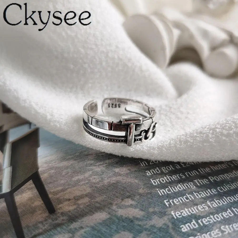 Ckysee New Design 925 Sterling Silver Rings T Letter Retro Ring Opened Adjustable Rings For Woman Original Fine Jewelry
Ckysee New Design 925 Sterling Silver Rings T Letter Retro Ring Opened Adjustable Rings For Woman Original Fine Jewelry