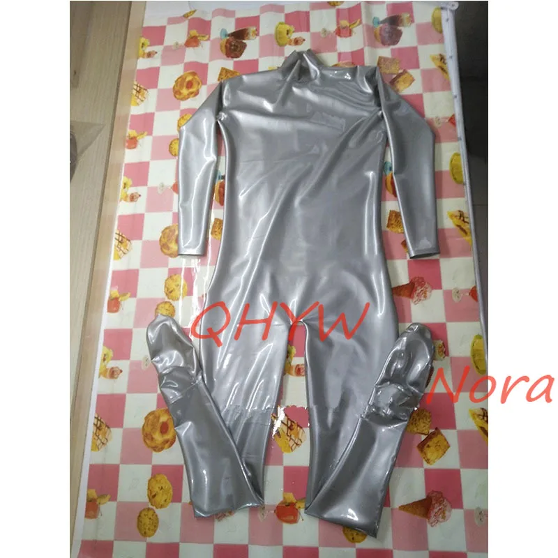Sexy Men's Silver Neck Entry Full Body Latex Rubber Gummi Catsuit Stretching Custom Made
Sexy Men's Silver Neck Entry Full Body Latex Rubber Gummi Catsuit Stretching Custom Made