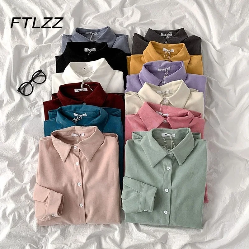 Women Casual Blouse Spring Autumn Long Sleeve Corduroy Tops Mujer Ladies Fashion Button Up Shirt Vintage Turn-down Collar Blouse
Women Casual Blouse Spring Autumn Long Sleeve Corduroy Tops Mujer Ladies Fashion Button Up Shirt Vintage Turn-down Collar Blouse