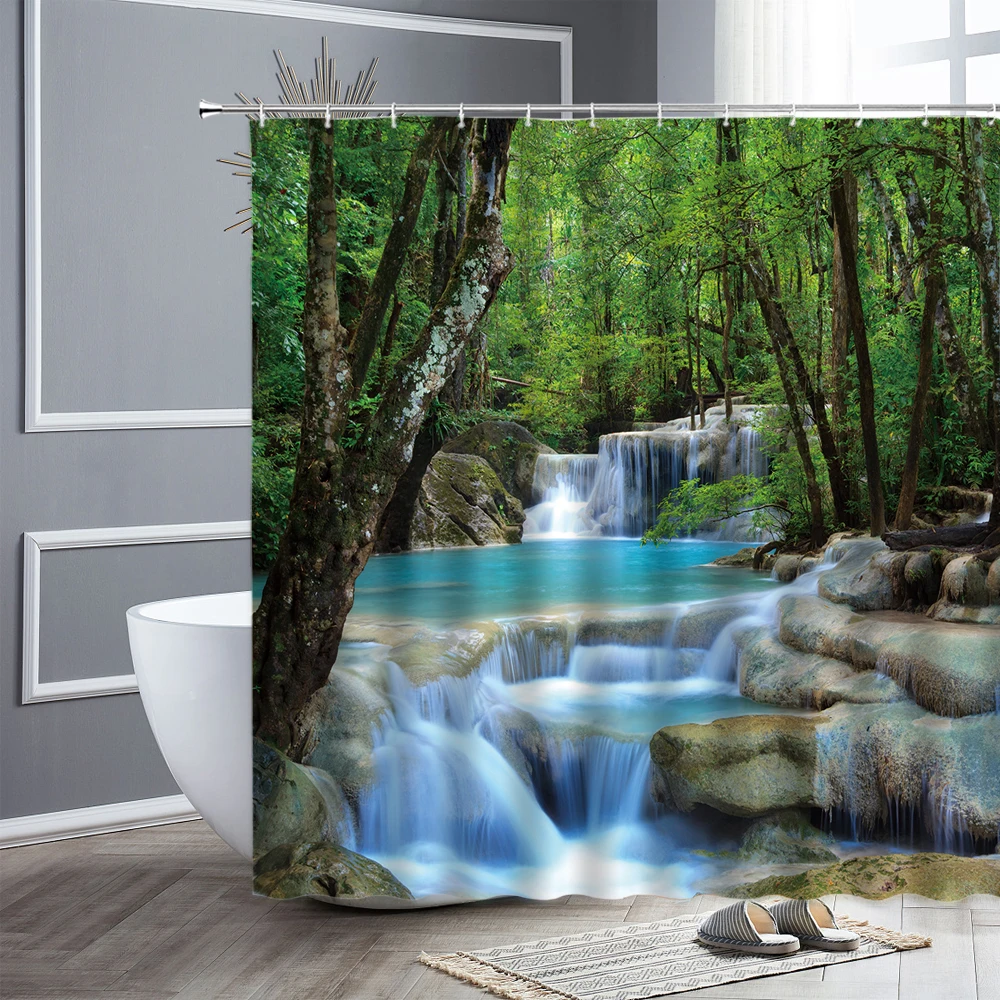 Waterproof Shower Curtain Waterfalls Wonders Green Nature Scenery Bathroom Decor Polyester Fabric Bath Curtains Home Wall Decors
Waterproof Shower Curtain Waterfalls Wonders Green Nature Scenery Bathroom Decor Polyester Fabric Bath Curtains Home Wall Decors