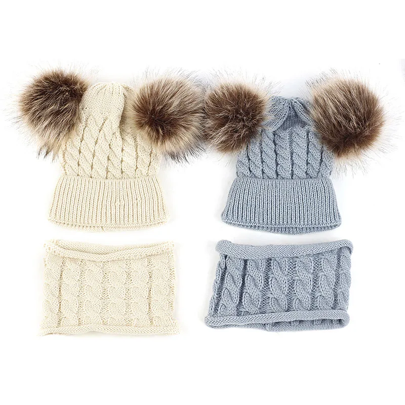 Cute Children Knitted Ribbed Beanie Hats With Fake Faux Fur Pompom Scarf Set Style Cap For Winter Warm Kids Baby Skullies Hat
Cute Children Knitted Ribbed Beanie Hats With Fake Faux Fur Pompom Scarf Set Style Cap For Winter Warm Kids Baby Skullies Hat