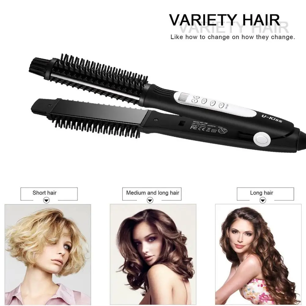 Ceramic Hair Curler & Hair Straightener Professional Ceramic Ionic Fast Heating 3 Grade Thermostatic LCD Display 
Ceramic Hair Curler & Hair Straightener Professional Ceramic Ionic Fast Heating 3 Grade Thermostatic LCD Display