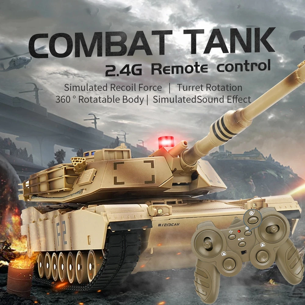 Intelligent Prgramming RC Battle Tank In Situ Rotation Rotable Turret Simulation Recoil Sound Effect One Key Auto-demo RC Toys
Intelligent Prgramming RC Battle Tank In Situ Rotation Rotable Turret Simulation Recoil Sound Effect One Key Auto-demo RC Toys