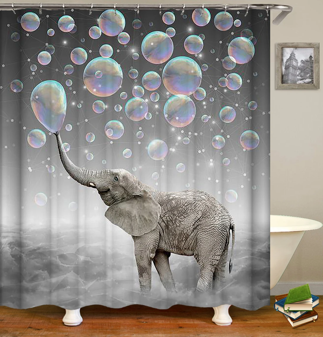 Elephant Shower Curtains Fun Wild Animal Children's Bathroom Decor Washable Fabric With Hooks Fashion Home Bathtub Partition 
Elephant Shower Curtains Fun Wild Animal Children's Bathroom Decor Washable Fabric With Hooks Fashion Home Bathtub Partition