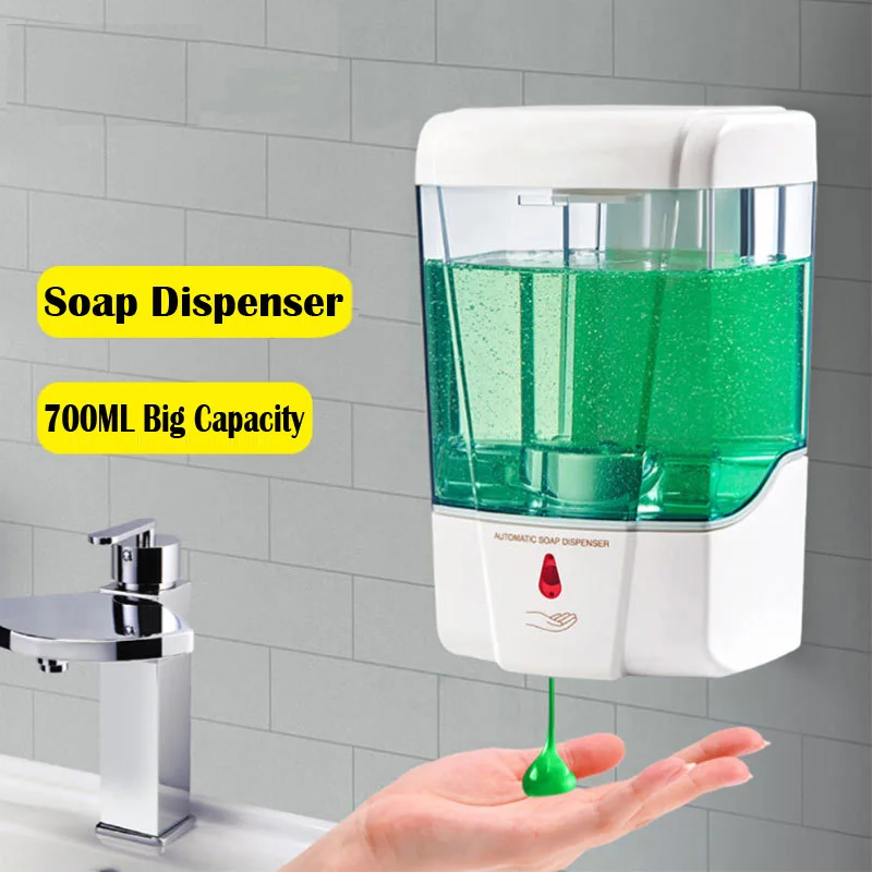 700ml Liquid Soap Dispenser Wall Mounted Automatic Touchless Sensor Hand Wash Washer Soap Dispenser for Bathroom Kitchen 
700ml Liquid Soap Dispenser Wall Mounted Automatic Touchless Sensor Hand Wash Washer Soap Dispenser for Bathroom Kitchen