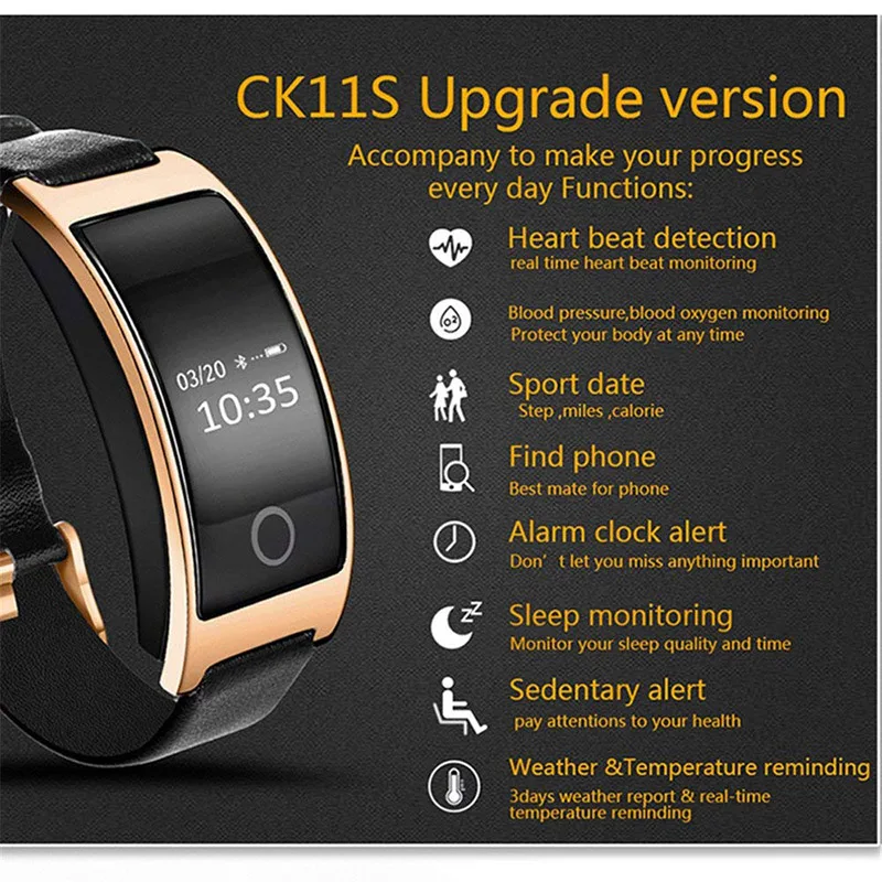 CK11S Smart Wristband Blood Pressure Watch Oxygen Heart Rate Monitor Bracelet Pedometer IP67 Waterproof Smartwatch Wristbands
CK11S Smart Wristband Blood Pressure Watch Oxygen Heart Rate Monitor Bracelet Pedometer IP67 Waterproof Smartwatch Wristbands