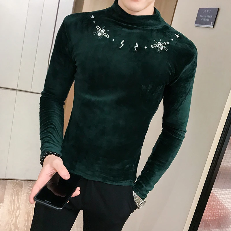Loldeal Men Gold Velvet Double-layer Slim High Collar Bottoming Shirt Long-sleeved Warm Slim Elastic T-shirt
Loldeal Men Gold Velvet Double-layer Slim High Collar Bottoming Shirt Long-sleeved Warm Slim Elastic T-shirt