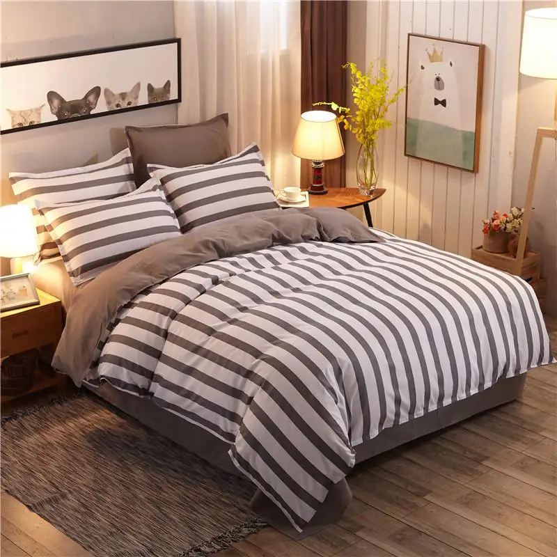 53 Classic grey stripe bed linens set blue flower bedding set Student duvet cover set bed sheet High Quality Home Textiles 4pcs
53 Classic grey stripe bed linens set blue flower bedding set Student duvet cover set bed sheet High Quality Home Textiles 4pcs