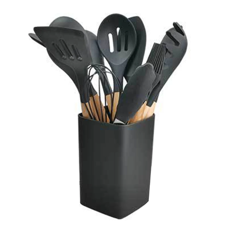 MXLB 12pcs Silicone Cooking Utensils Set Non-stick Spatula Shovel Brush Wooden Handle with Storage Box
MXLB 12pcs Silicone Cooking Utensils Set Non-stick Spatula Shovel Brush Wooden Handle with Storage Box