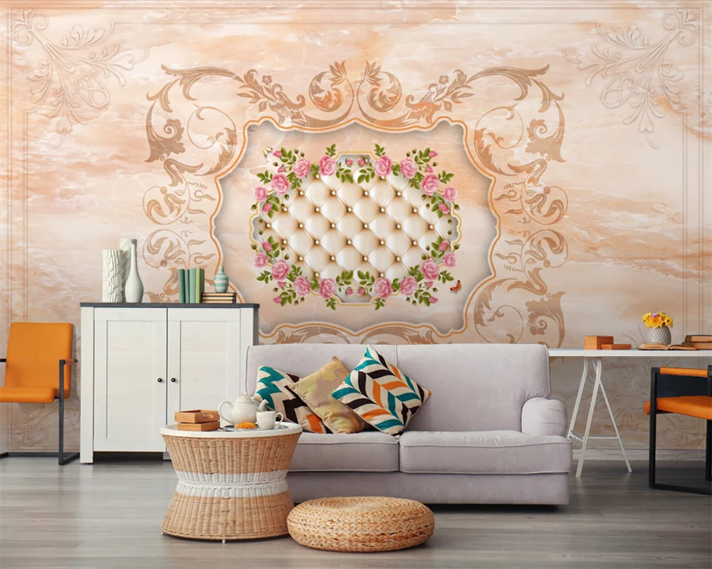 

beibehang Custom Nordic hand-painted pastoral cherry blossom flowers indoor bedroom background wallpaper papier peint