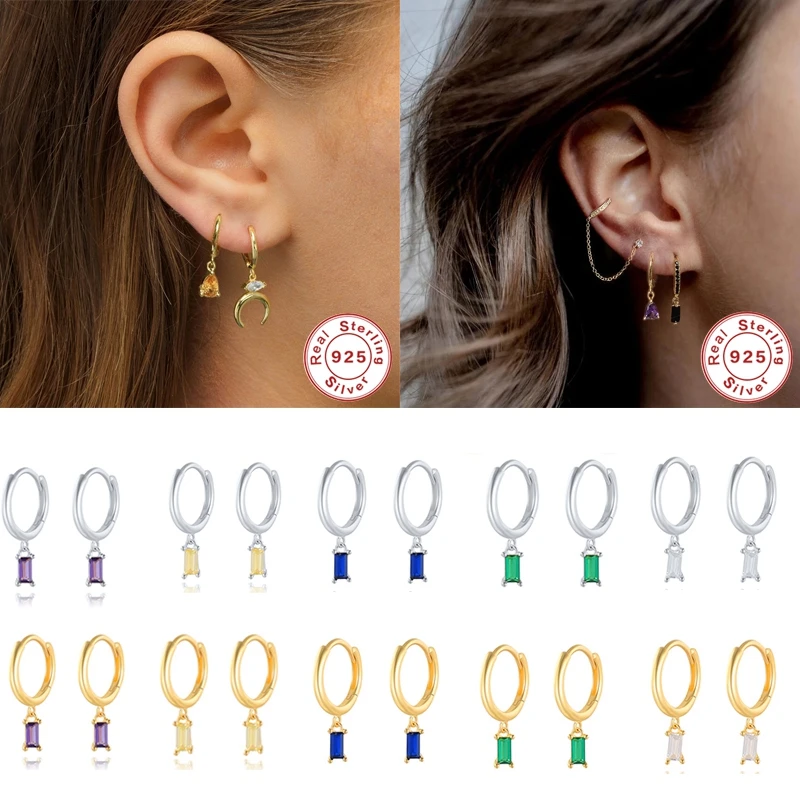 925 Sterling Silver Bling Colorful Zircon Woman Hoop Earring For Valentine's Day Engagement Gift Hanging Pendientes Fine Jewelry
925 Sterling Silver Bling Colorful Zircon Woman Hoop Earring For Valentine's Day Engagement Gift Hanging Pendientes Fine Jewelry