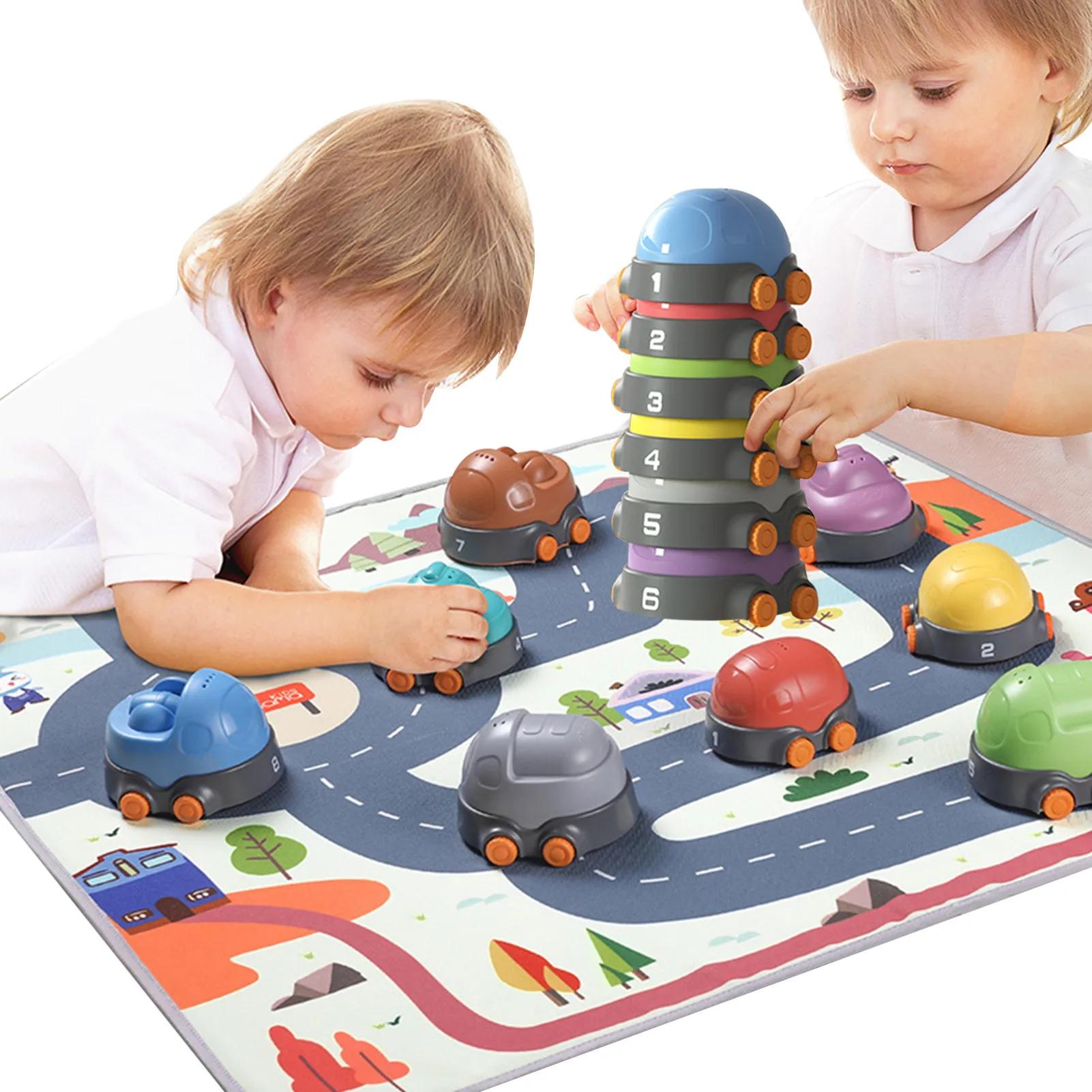 Children Stacking Cups Toy 8-piece Set Car Toy With Game Mat For Toddlers Fun Cartoon Stacking Board Game For Serviceable
Children Stacking Cups Toy 8-piece Set Car Toy With Game Mat For Toddlers Fun Cartoon Stacking Board Game For Serviceable
