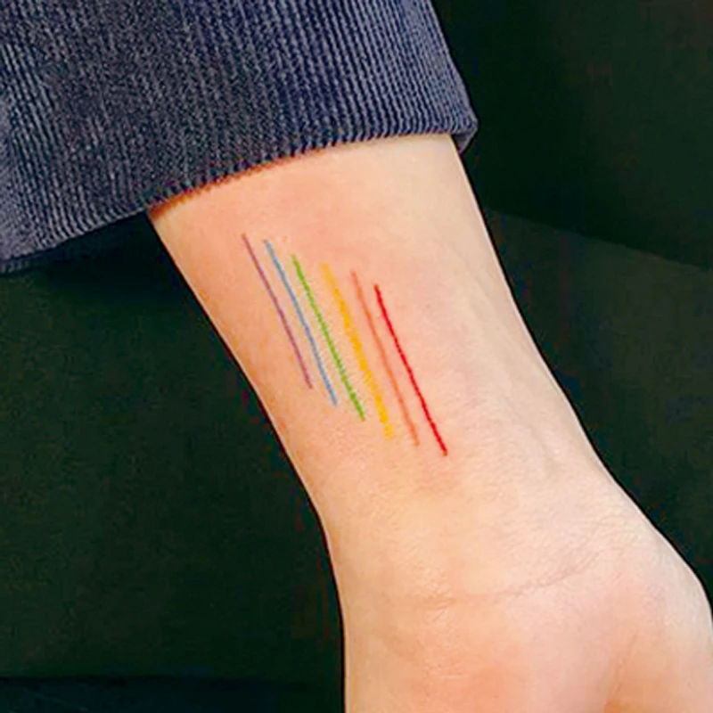 HyunA Ins Series Colorful Rainbow Straight Line Tattoo Sticker Face Hand Lovely Body Art Fake Tatoo Temporary Waterproof Taty
HyunA Ins Series Colorful Rainbow Straight Line Tattoo Sticker Face Hand Lovely Body Art Fake Tatoo Temporary Waterproof Taty