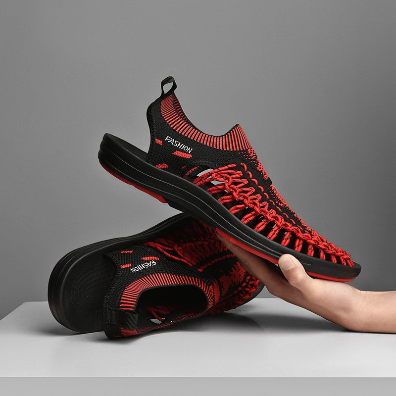 Men's casual shoes, sandals, hand-woven, breathable, lightweight, non-slip, Roman shoes, summer new style
Men's casual shoes, sandals, hand-woven, breathable, lightweight, non-slip, Roman shoes, summer new style