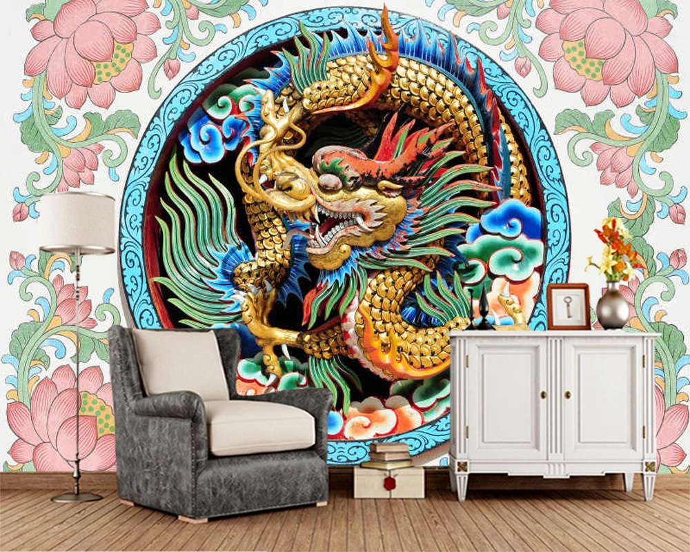Papel de parede Chinese style golden dragon vintage wallpaper mural,living room tv wall bedroom wall papers home decor
Papel de parede Chinese style golden dragon vintage wallpaper mural,living room tv wall bedroom wall papers home decor