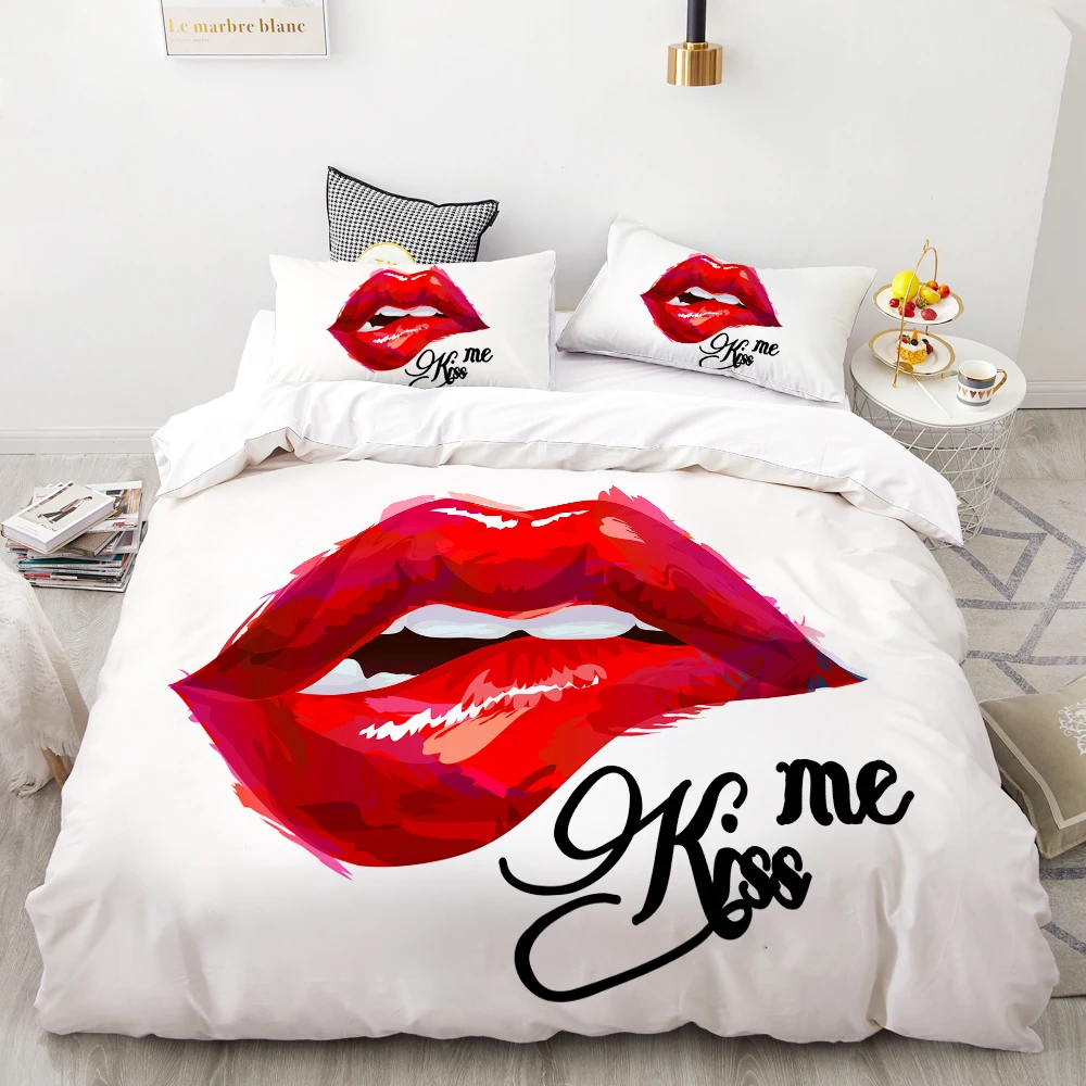 3D Digital Printing Black Love Lips Bedding Set Custom Quilt Cover Color Duvet Cover Set Luxury Bedclothes Drop Shipping
3D Digital Printing Black Love Lips Bedding Set Custom Quilt Cover Color Duvet Cover Set Luxury Bedclothes Drop Shipping