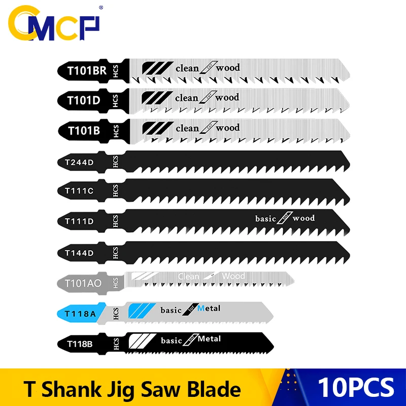 CMCP Jig Saw Blade 10pcs T-Shank Jigsaw Blade for Wood Metal Cutting Tool HCS Steel Saw Blade
CMCP Jig Saw Blade 10pcs T-Shank Jigsaw Blade for Wood Metal Cutting Tool HCS Steel Saw Blade