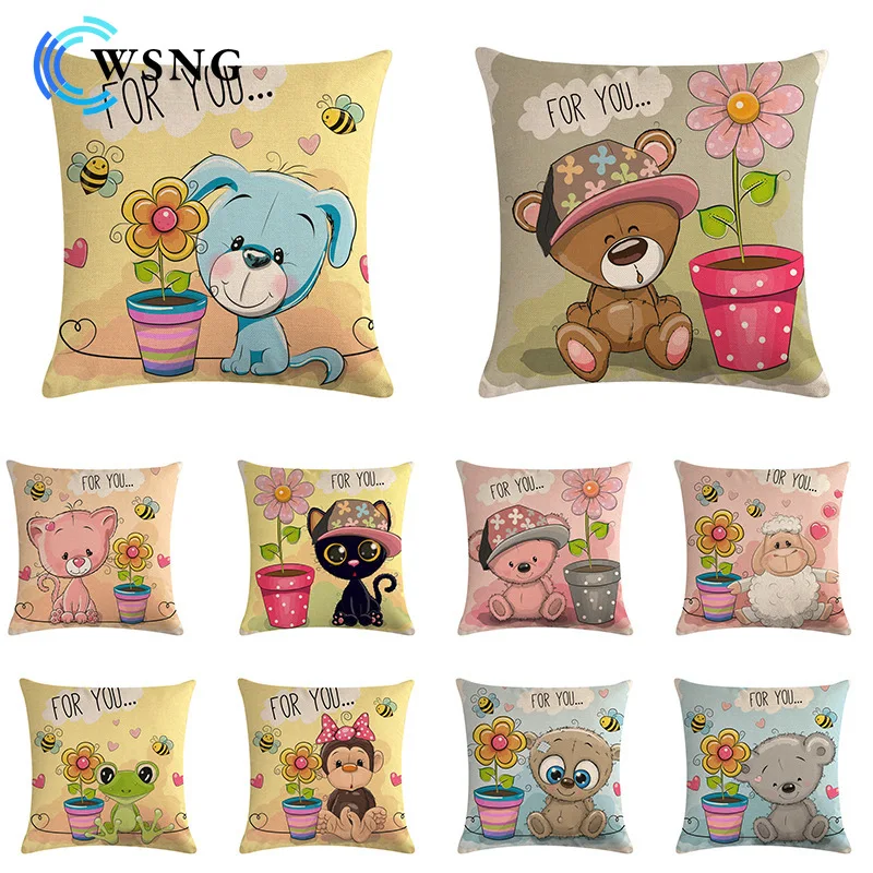 Cute Cartoon Animal Pillowcase Printed Linen Pillowcase Sofa Chair Home Decoration Cushion Cover 45*45cm
Cute Cartoon Animal Pillowcase Printed Linen Pillowcase Sofa Chair Home Decoration Cushion Cover 45*45cm