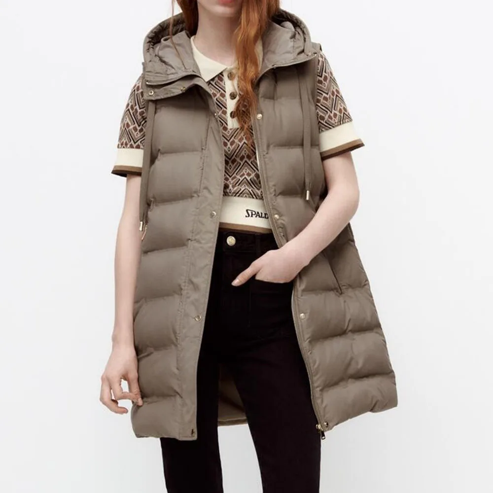 Women 2021 Autumn Fashion Zip-up Padded Hooded cotton jacket Vest Coat Vintage Side pocket sleeveless Female Waistcoat Chic Tops
Women 2021 Autumn Fashion Zip-up Padded Hooded cotton jacket Vest Coat Vintage Side pocket sleeveless Female Waistcoat Chic Tops
