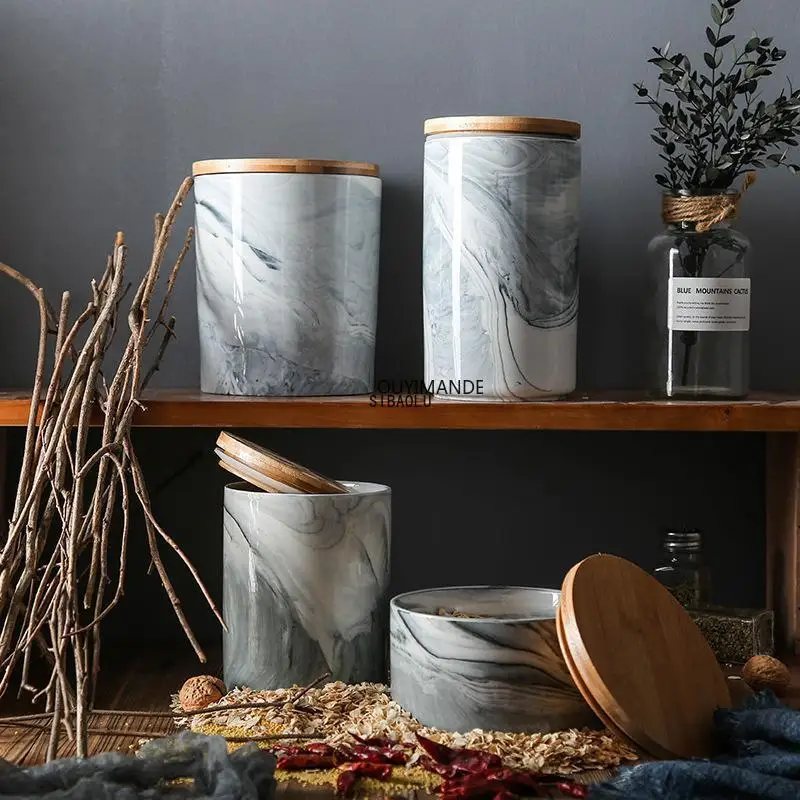 Мраморные керамические бутылки для хранения, Кухонные керамические герметичные горшки, крупы, кофе, чая, бак для хранения приправ с крышкой ...
Мраморные керамические бутылки для хранения, Кухонные керамические герметичные горшки, крупы, кофе, чая, бак для хранения приправ с крышкой ...