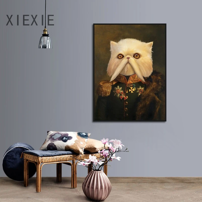 European-Style Military Uniform White Beard Cat Animal Canvas Painting Wall Art for Bedroom Living Room House Decor Poster
European-Style Military Uniform White Beard Cat Animal Canvas Painting Wall Art for Bedroom Living Room House Decor Poster