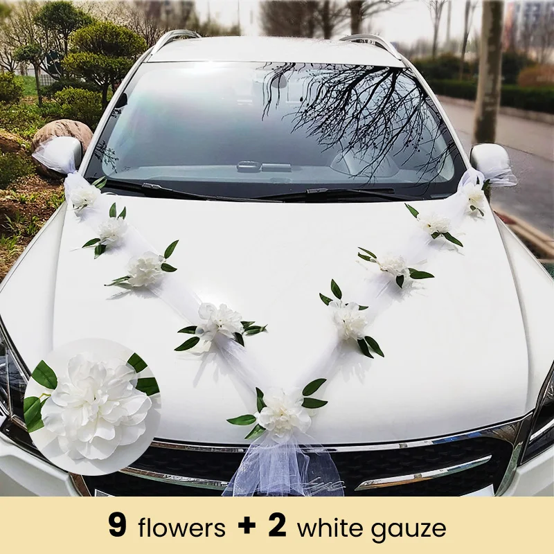 DIY Artificial Flower White Wedding Car Bridal Car Decoration Door Handle Ribbons Silk Corner Flower Galand With Tulle Gifts Set
DIY Artificial Flower White Wedding Car Bridal Car Decoration Door Handle Ribbons Silk Corner Flower Galand With Tulle Gifts Set