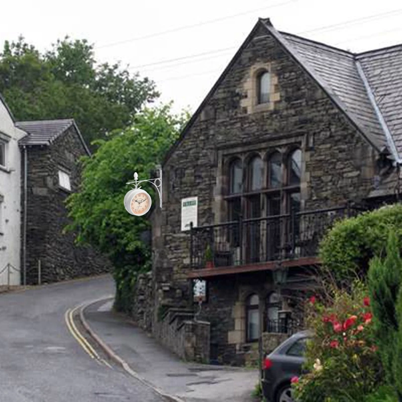 Outdoor Wall Clock Hanging Retro Double Sided Battery Powered Metal Mount Vintage Garden Coffee Bar Decoration
Outdoor Wall Clock Hanging Retro Double Sided Battery Powered Metal Mount Vintage Garden Coffee Bar Decoration