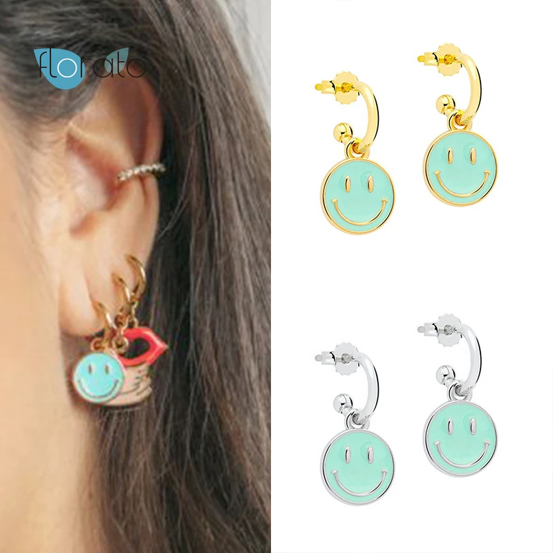 925 Sterling Silver Cartoon Smiley Lovely Stud Earrings For Women C Shape Gold Color CZ Pendientes Earrings Fashion Jewelry
925 Sterling Silver Cartoon Smiley Lovely Stud Earrings For Women C Shape Gold Color CZ Pendientes Earrings Fashion Jewelry