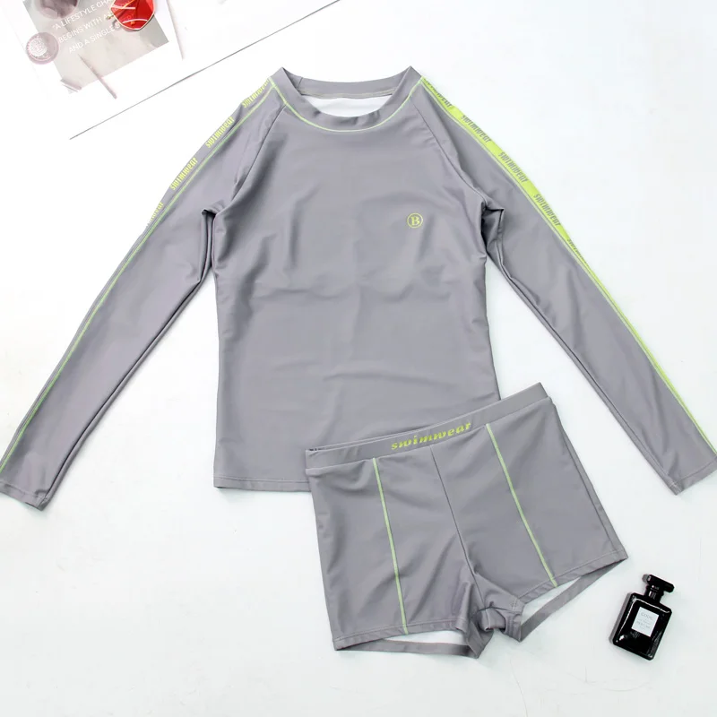 Swimwear Women Two Pieces Swimsuit Padded Tankini Bathing Suit Female Beachwear Sport Swimming Long Sleeve Solid Grey
Swimwear Women Two Pieces Swimsuit Padded Tankini Bathing Suit Female Beachwear Sport Swimming Long Sleeve Solid Grey