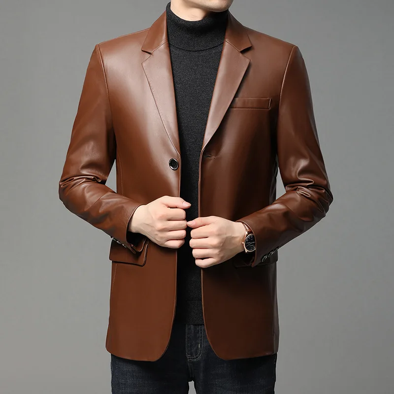 Haining sheepskin suit business casual leather suit middle aged men's leather suit autumn winter coat 2020
Haining sheepskin suit business casual leather suit middle aged men's leather suit autumn winter coat 2020