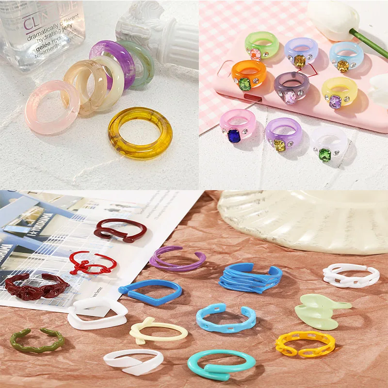 LJLGLY Aesthetic Colorful Transparent Retro Resin Acrylic Crystal Candy Color Geometric Simple Rings for Women Trendy Jewelry
LJLGLY Aesthetic Colorful Transparent Retro Resin Acrylic Crystal Candy Color Geometric Simple Rings for Women Trendy Jewelry