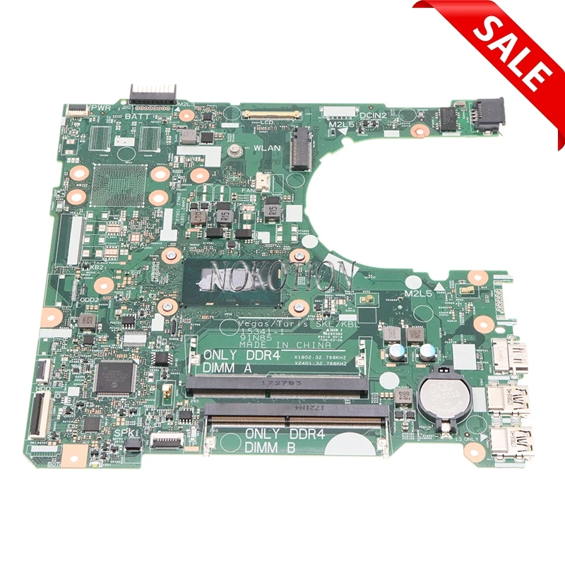 

Nokotion CN-0NP4RY 0NP4RY For dell Inspiron 15 3567 laptop motherboard 15341-1 91N85 I3-6006U CPU onboard