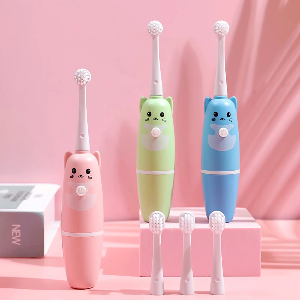 

Children Electric Toothbrush for 3-12 Ages Cartoon Pattern Kids Sonic Electric Toothbrush Soft Brush Heads Waterproof