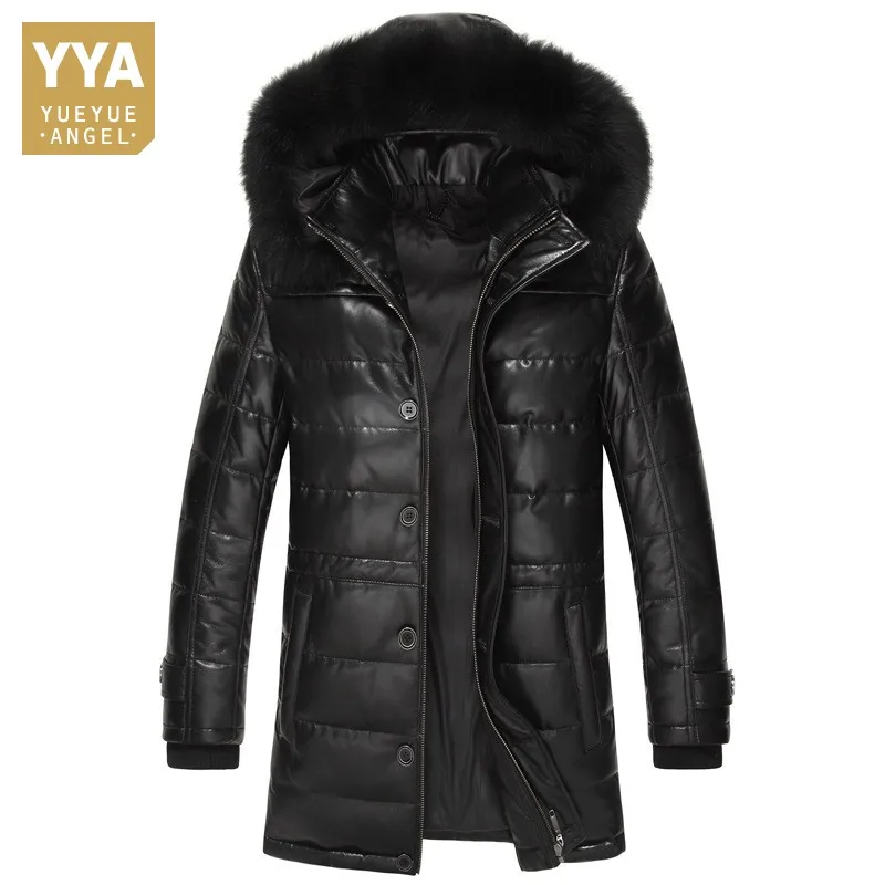 Luxury Brand Long Down Coats Men Real Sheepskin Slim Fit Fox Collar Winter Genuine Leather Warm Hooded Zipper Overcoat Plus Size
Luxury Brand Long Down Coats Men Real Sheepskin Slim Fit Fox Collar Winter Genuine Leather Warm Hooded Zipper Overcoat Plus Size