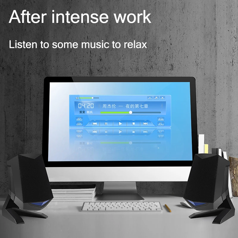 Wired Computer Speakers USB AUX Bass Reinforcement PC Speaker for Laptop Desktop Phone 6W Audio Multimedia Loudspeaker
Wired Computer Speakers USB AUX Bass Reinforcement PC Speaker for Laptop Desktop Phone 6W Audio Multimedia Loudspeaker