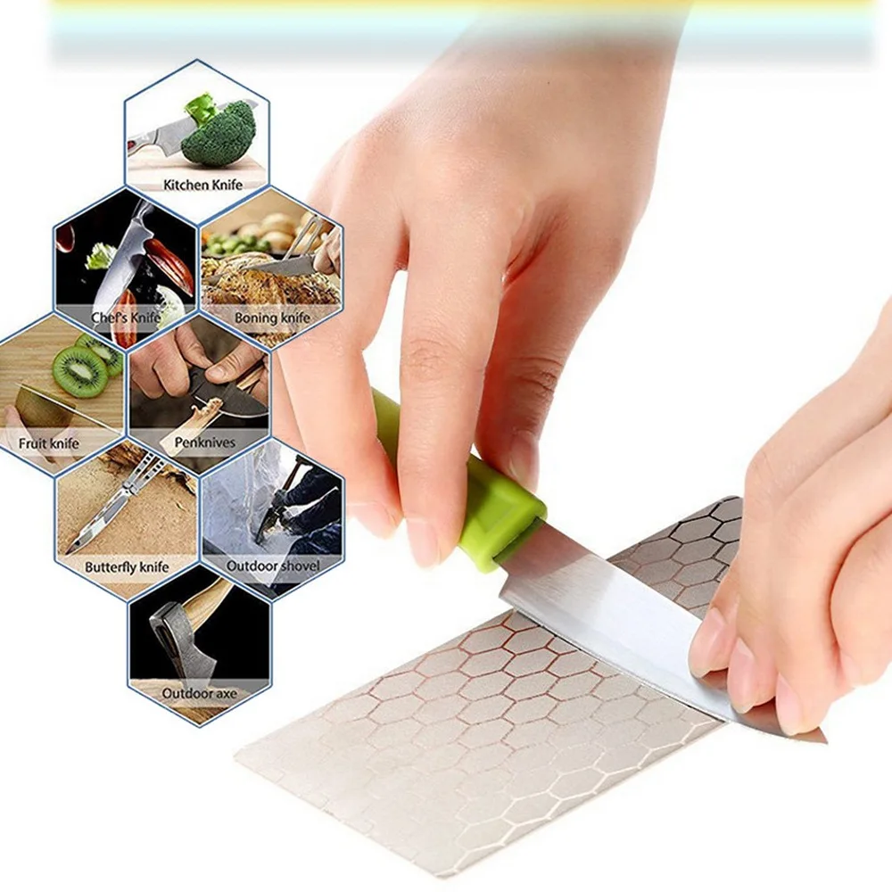 Diamond Knife Sharpening Stone 400# 600# 1000# Knife Sharpener Ultra-thin Honeycomb Surface Whetstone Grindstone Cutter Tool Set
Diamond Knife Sharpening Stone 400# 600# 1000# Knife Sharpener Ultra-thin Honeycomb Surface Whetstone Grindstone Cutter Tool Set