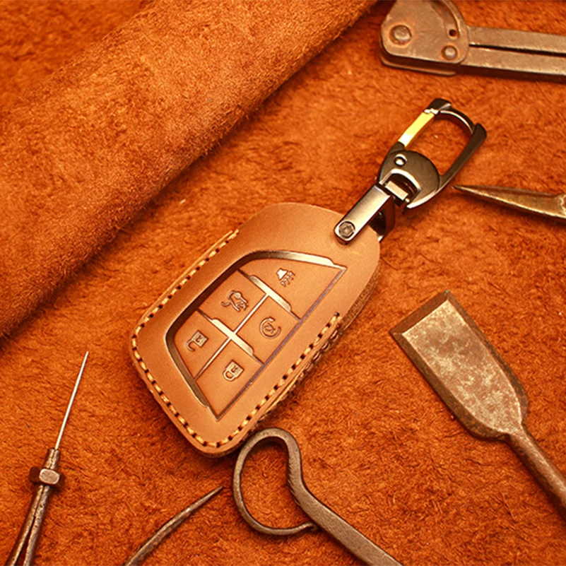 Retro Genuine Leather Car Remote Smart Key Case Holder Cover Bag Shell Key Chain Fit For Cadillac CT4 CT5 2019 2020 5 Buttons
Retro Genuine Leather Car Remote Smart Key Case Holder Cover Bag Shell Key Chain Fit For Cadillac CT4 CT5 2019 2020 5 Buttons