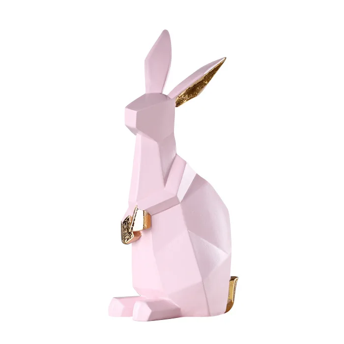 Modern minimalist style colored resin ornaments Nordic geometric animal pink rabbit soft home crafts garden decoration
Modern minimalist style colored resin ornaments Nordic geometric animal pink rabbit soft home crafts garden decoration